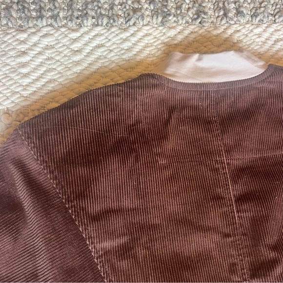 Brown Corduroy Bomber Jacket - Zip Front - Picture 7 of 9